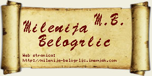 Milenija Belogrlić vizit kartica